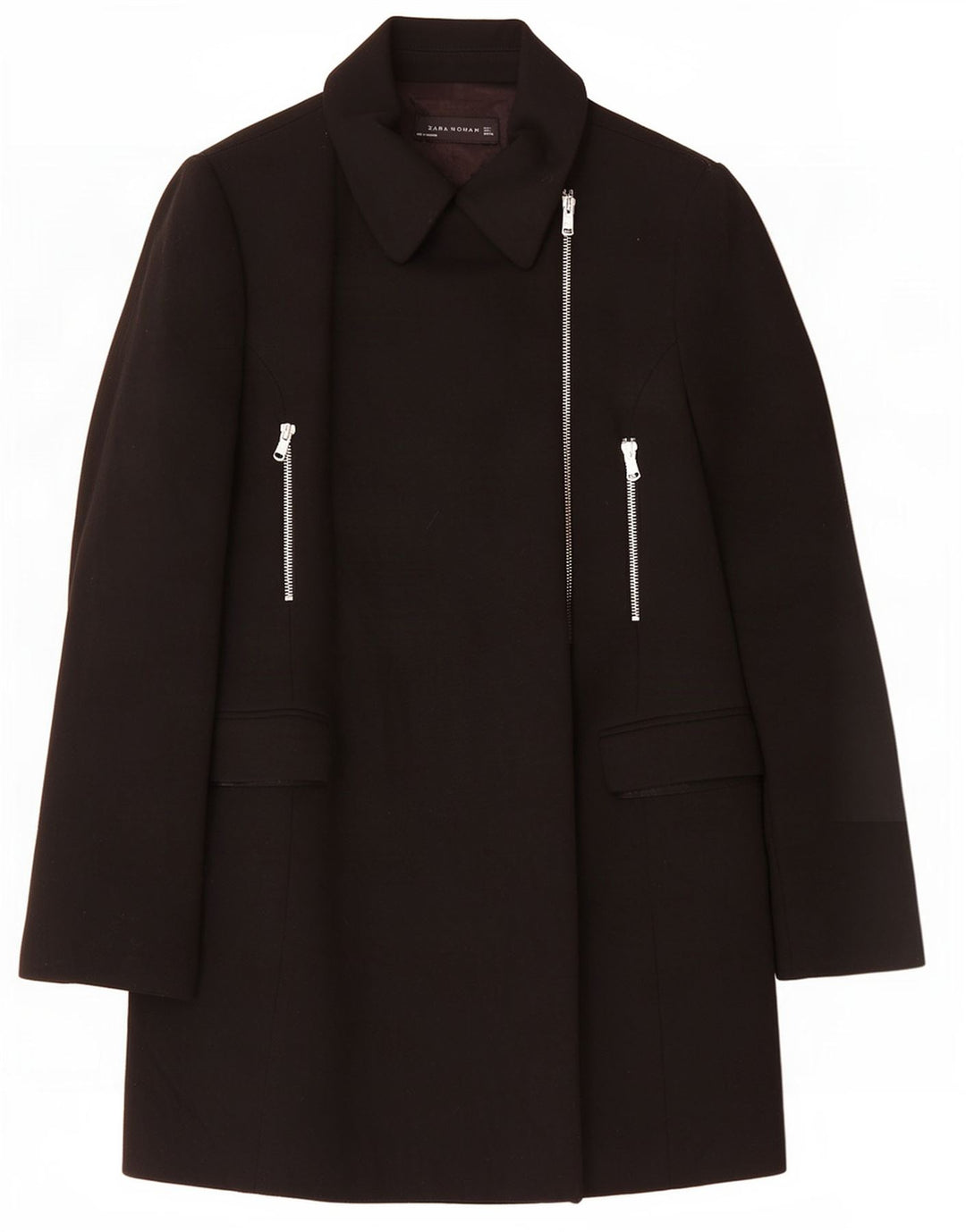 Женское пальто Zara UK 14, большое черное