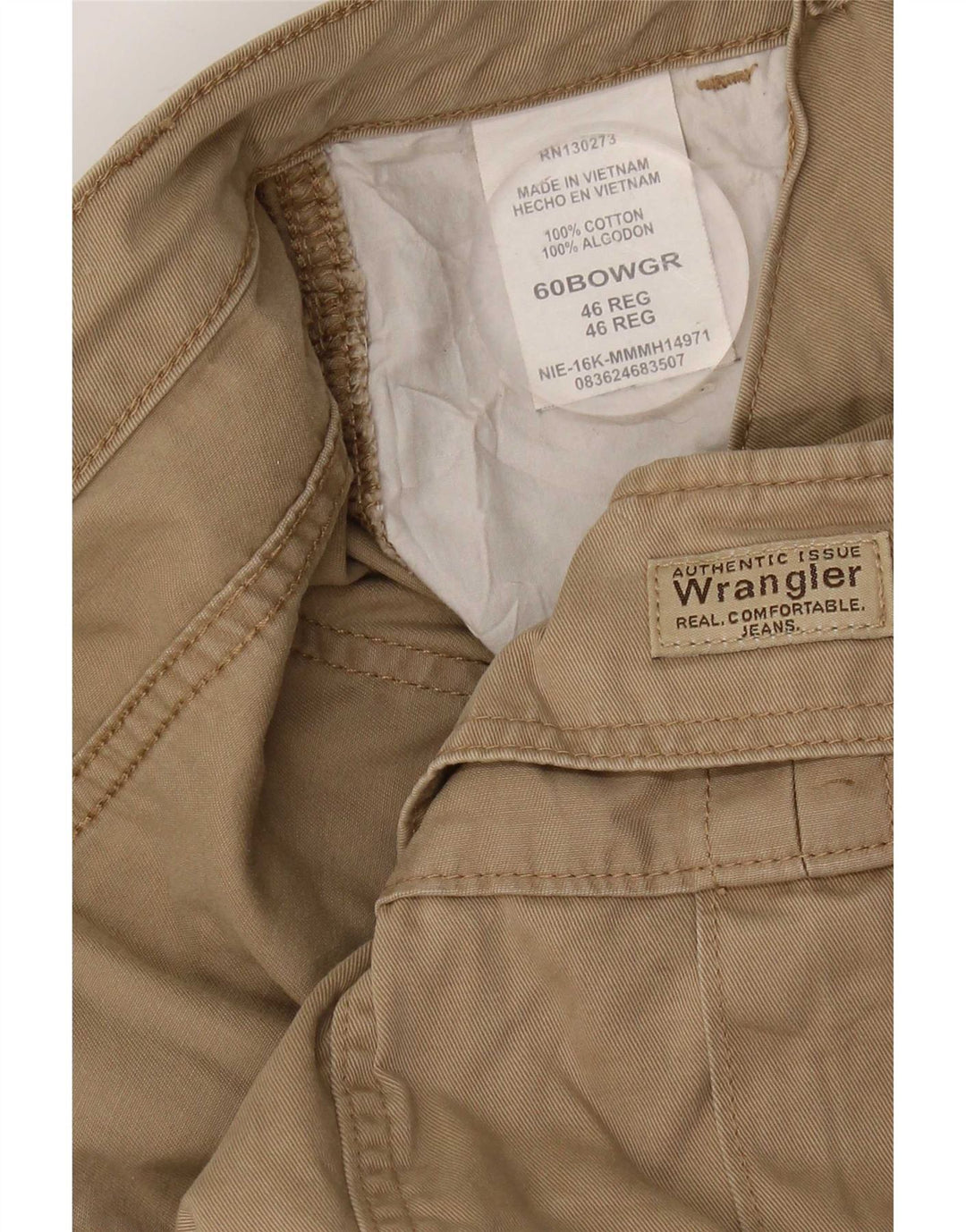 Мужские шорты карго Wrangler W46 3XL бежевые, хлопок
