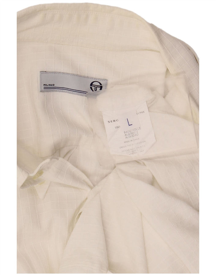 Мужская рубашка Sergio Tacchini, большая белая хлопковая классика