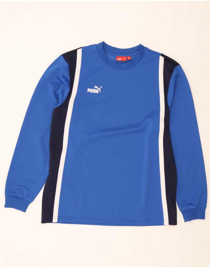 PUMA Mens Top Long Sleeve Medium Blue Colourblock Polyester Vintage Puma and Second-Hand Puma from Messina Hembry 