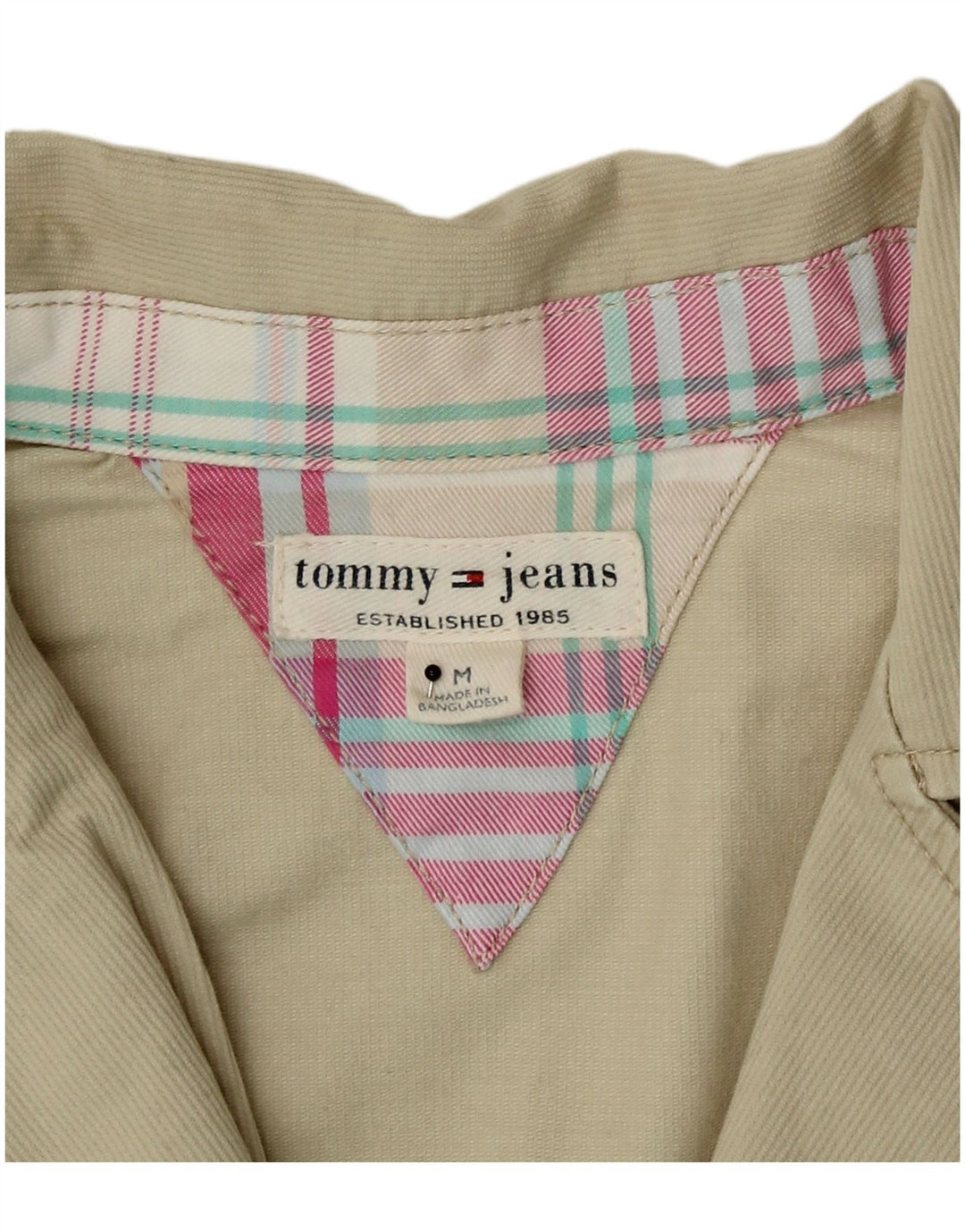Tommy Hilfiger Женский пиджак на 2 пуговицах UK 12 Средний Бежевый Хлопок
