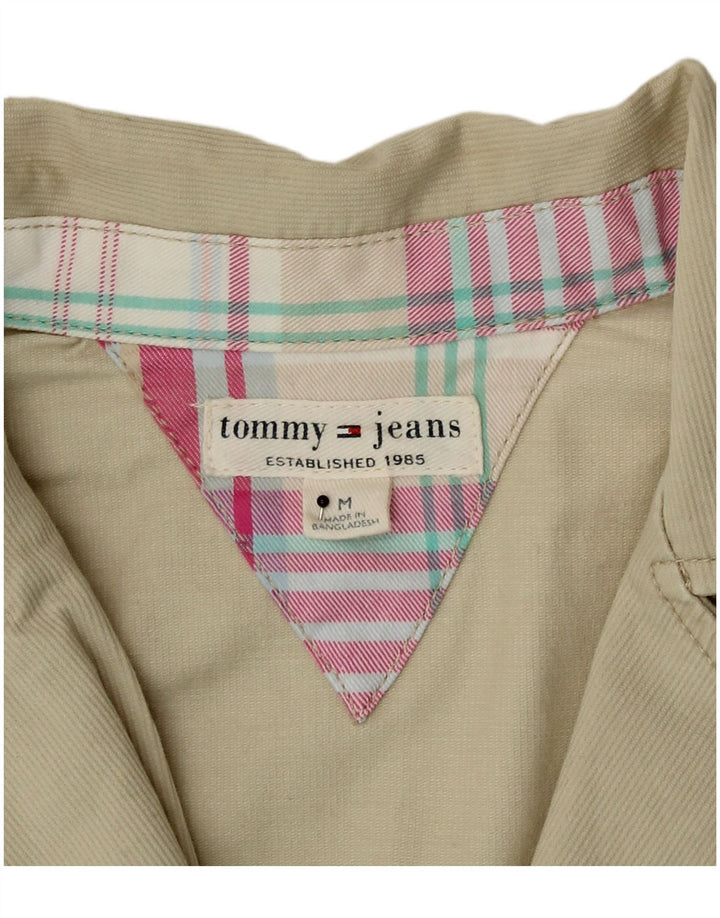 Tommy Hilfiger Женский пиджак на 2 пуговицах UK 12 Средний Бежевый Хлопок