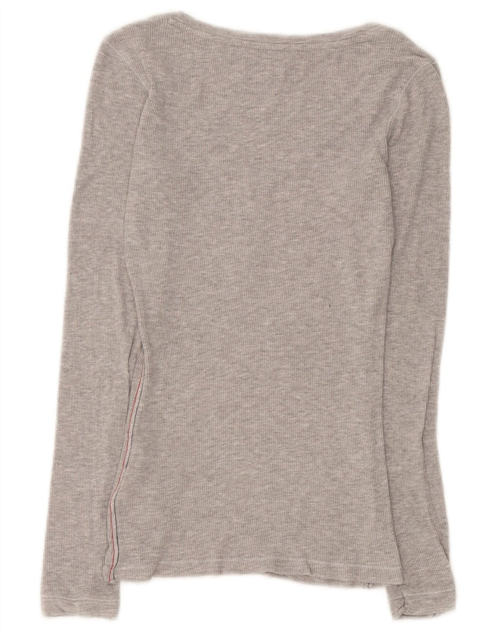 Женский топ Tommy Hilfiger с длинным рукавом UK 8, маленький, серый, вискоза