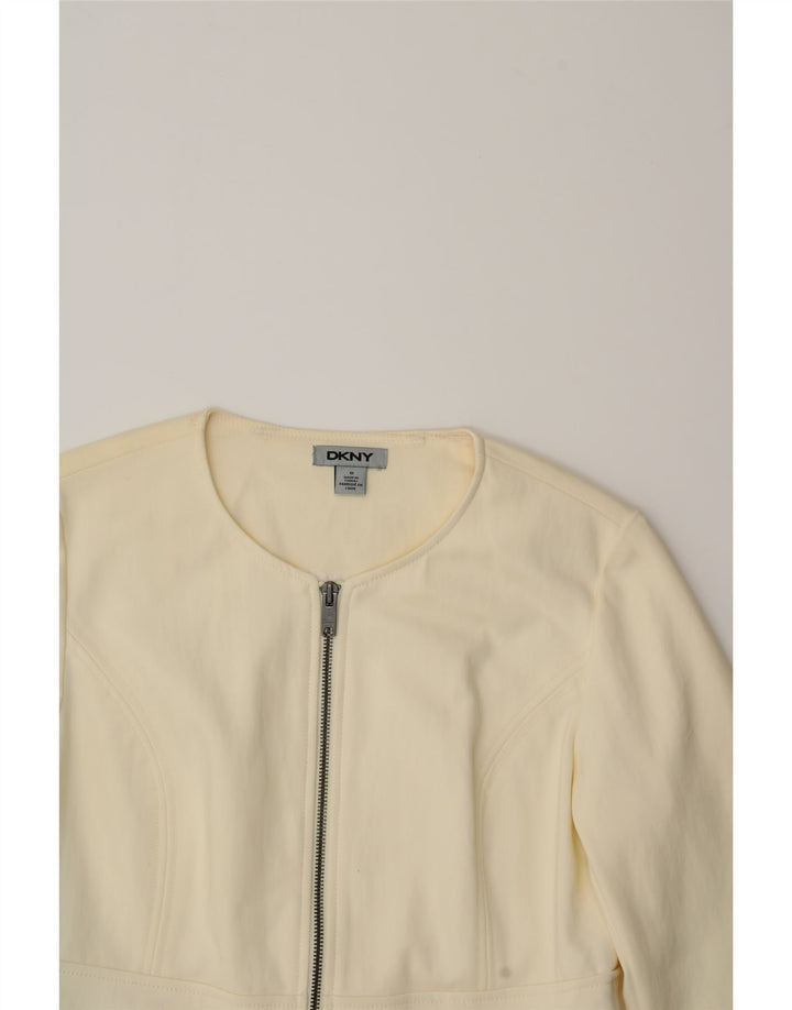 DKNY Womens Blazer Jacket UK 10 Small Off White Cotton Vintage Dkny and Second-Hand Dkny from Messina Hembry 