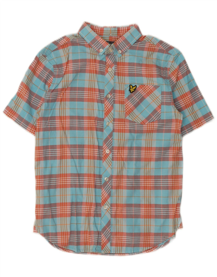 Рубашка с короткими рукавами Lyle & Scott для мальчиков 12–13 лет, хлопковая разноцветная клетка