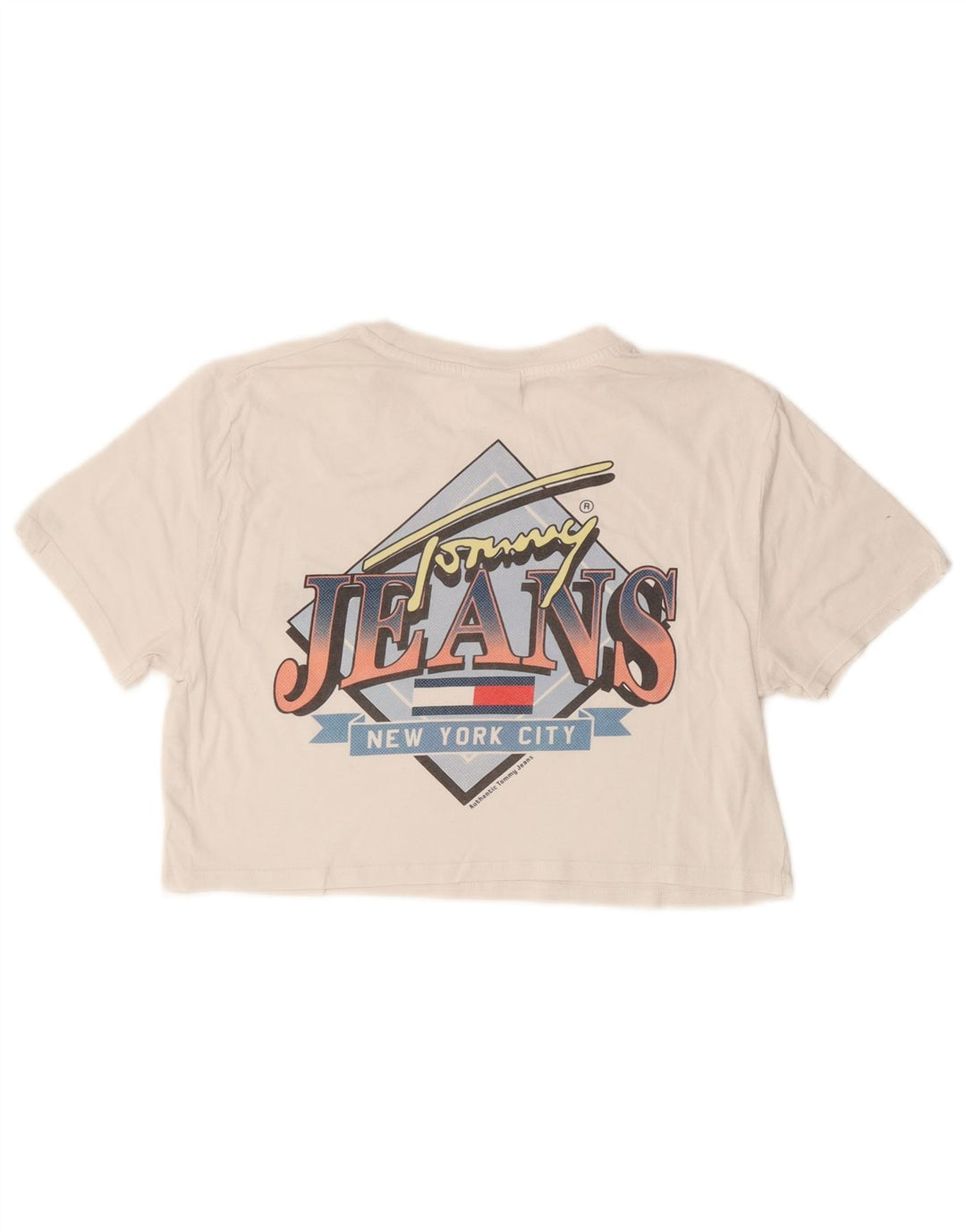 TOMMY HILFIGER Женская укороченная футболка с рисунком Top UK 10, маленький белый