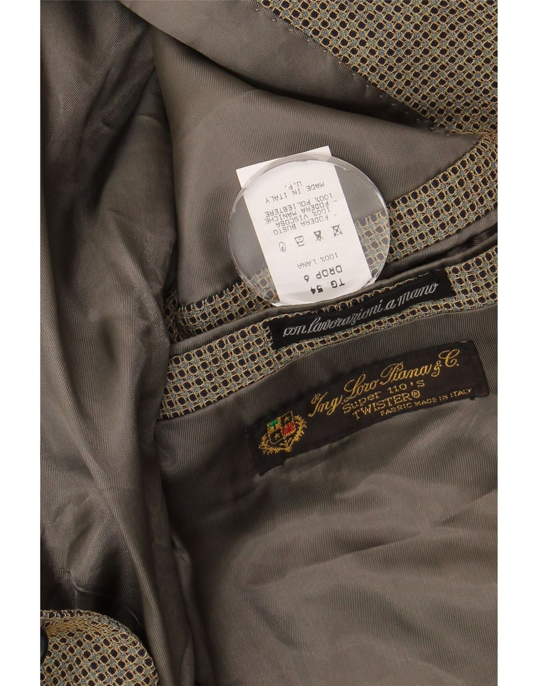 Мужской пиджак на 2 пуговицах Ing Loro Piona & Co. IT 54 2XL хаки в крапинку