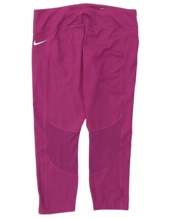 Женские леггинсы-капри Nike Dri Fit UK 18 XL, полиэстер фиолетового цвета