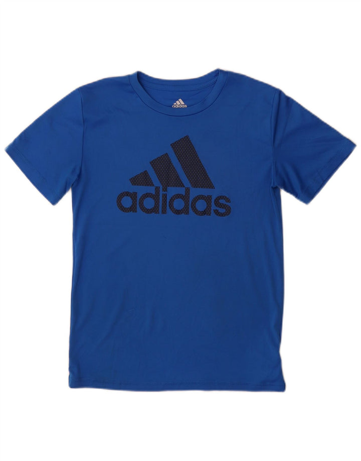 Футболка Adidas с рисунком для мальчиков 10–11 лет, средний синий цвет