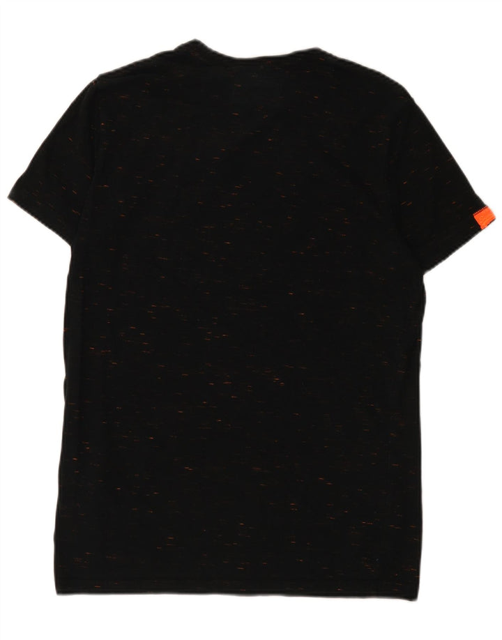 Мужская футболка Superdry Top из хлопка среднего размера, черная в крапинку