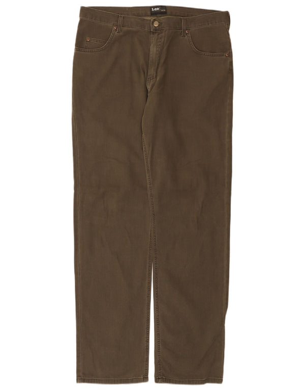 Мужские прямые повседневные брюки Lee Brooklyn W36 L34, хаки, хлопок