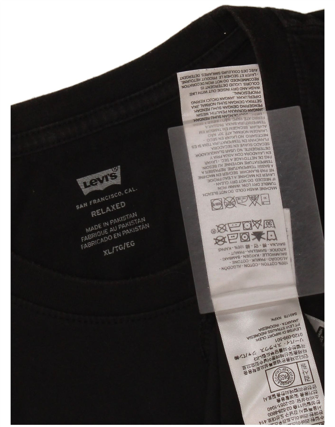 Мужская футболка свободного кроя Levi's с рисунком, топ XL, черный хлопок