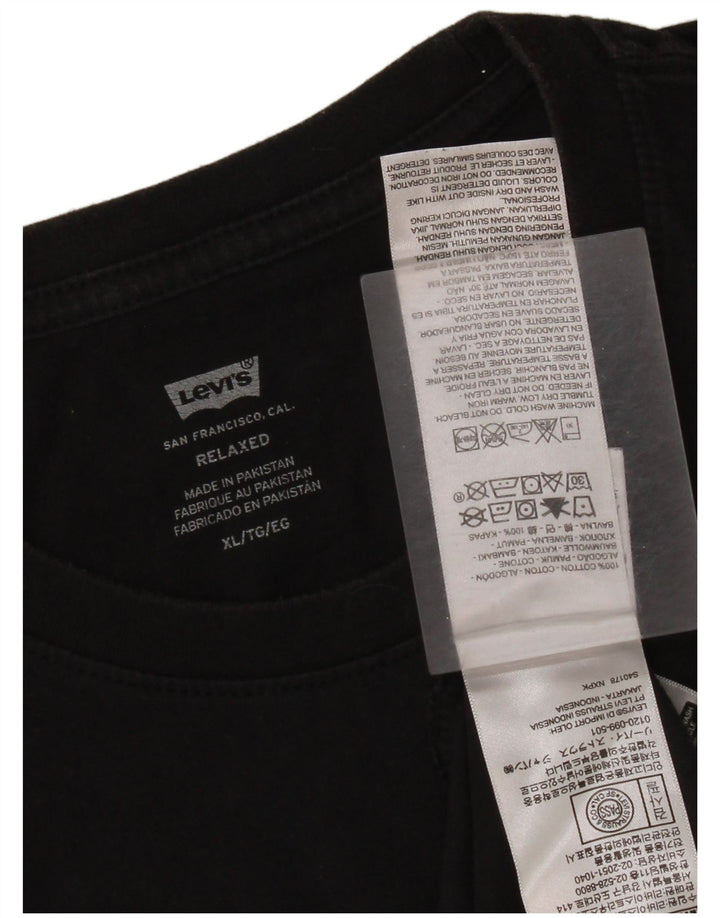 Мужская футболка свободного кроя Levi's с рисунком, топ XL, черный хлопок