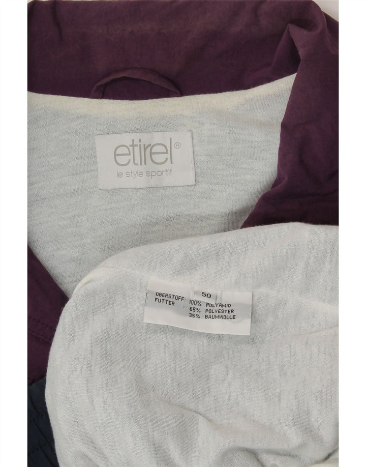 ETIREL Мужской спортивный костюм свободного покроя, верхняя куртка IT 50, средний синий цвет с цветными блоками