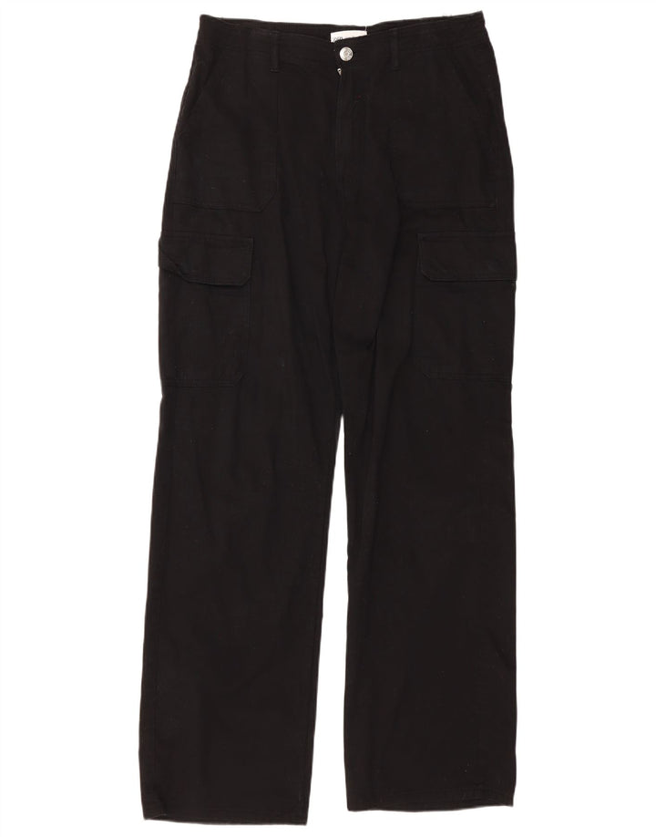 Женские прямые брюки карго Zara EU 40 Medium W30 L33, черный хлопок