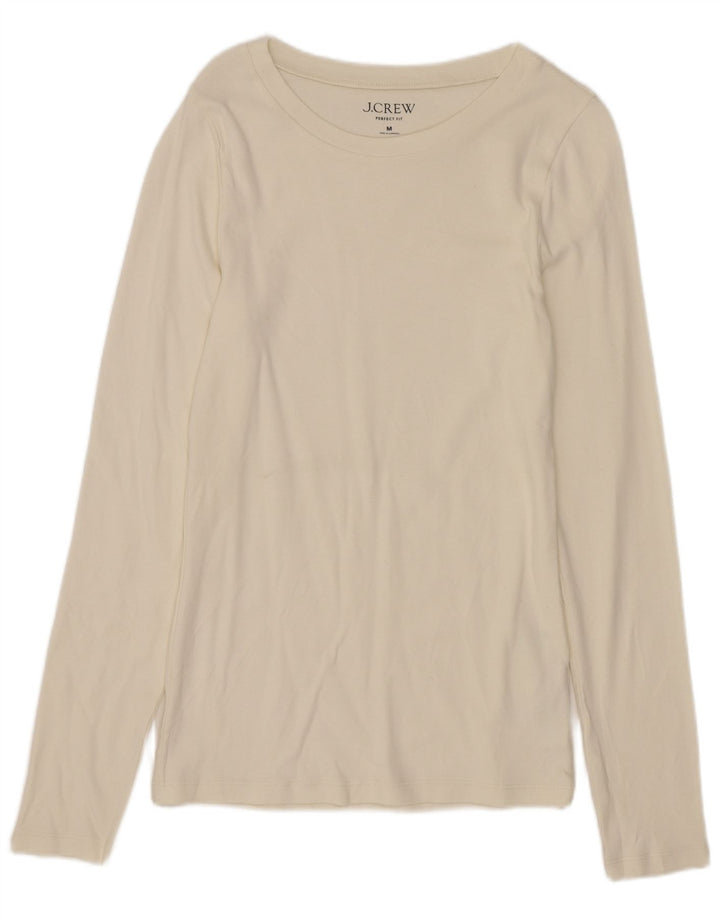 Женский топ J. Crew Perfect Fit с длинными рукавами, Великобритания 12, средний белый хлопок