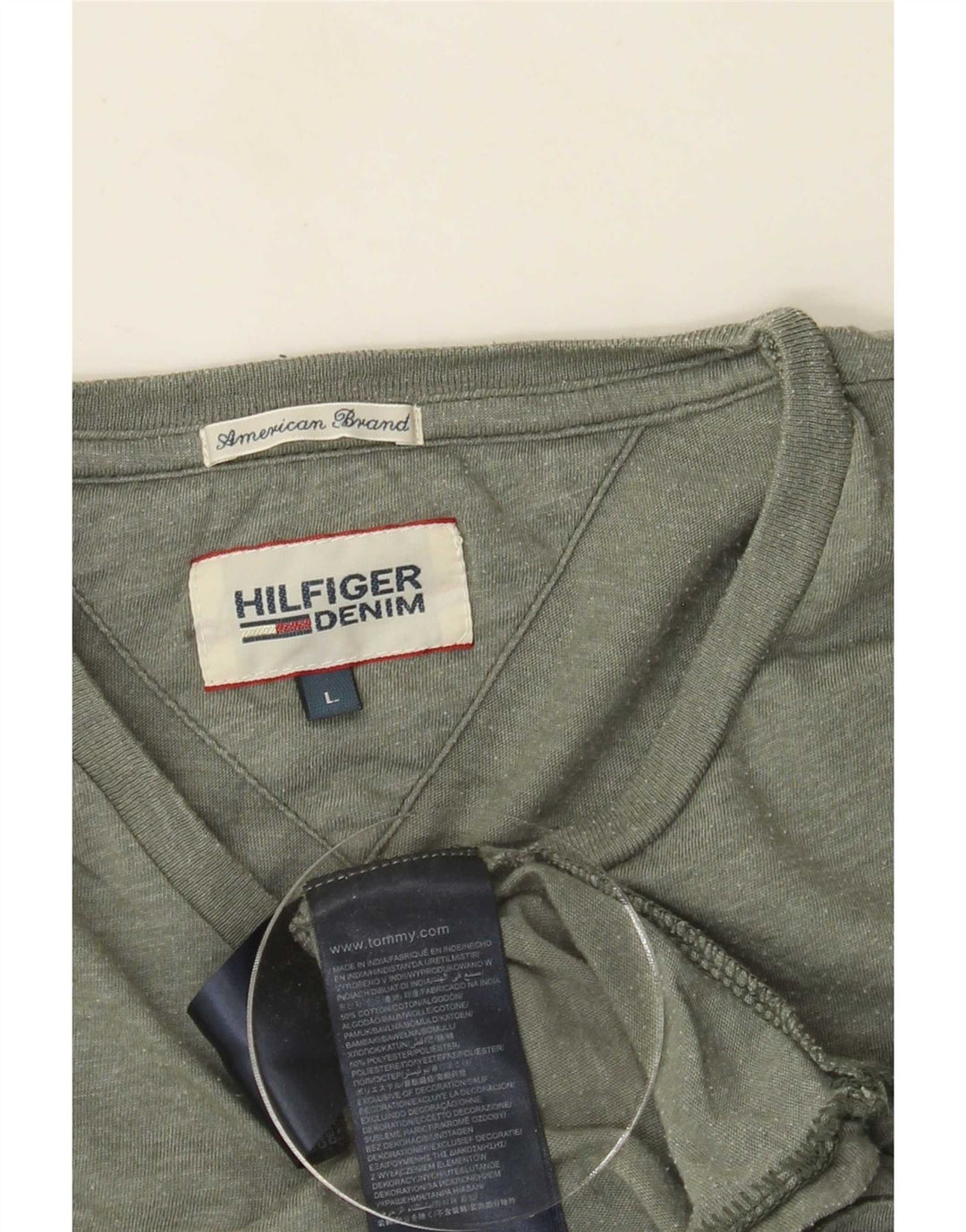 Tommy Hilfiger Мужской топ с длинным рукавом, большой серый хлопок с крапинками