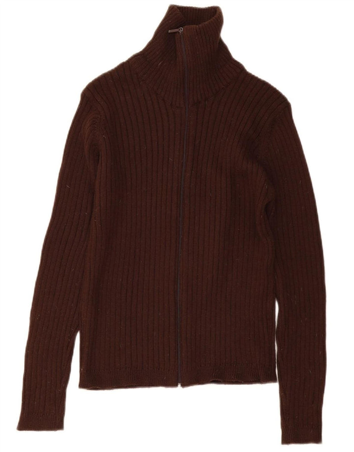 Женский кардиган Zara UK 14, средний коричневый шерстяной свитер