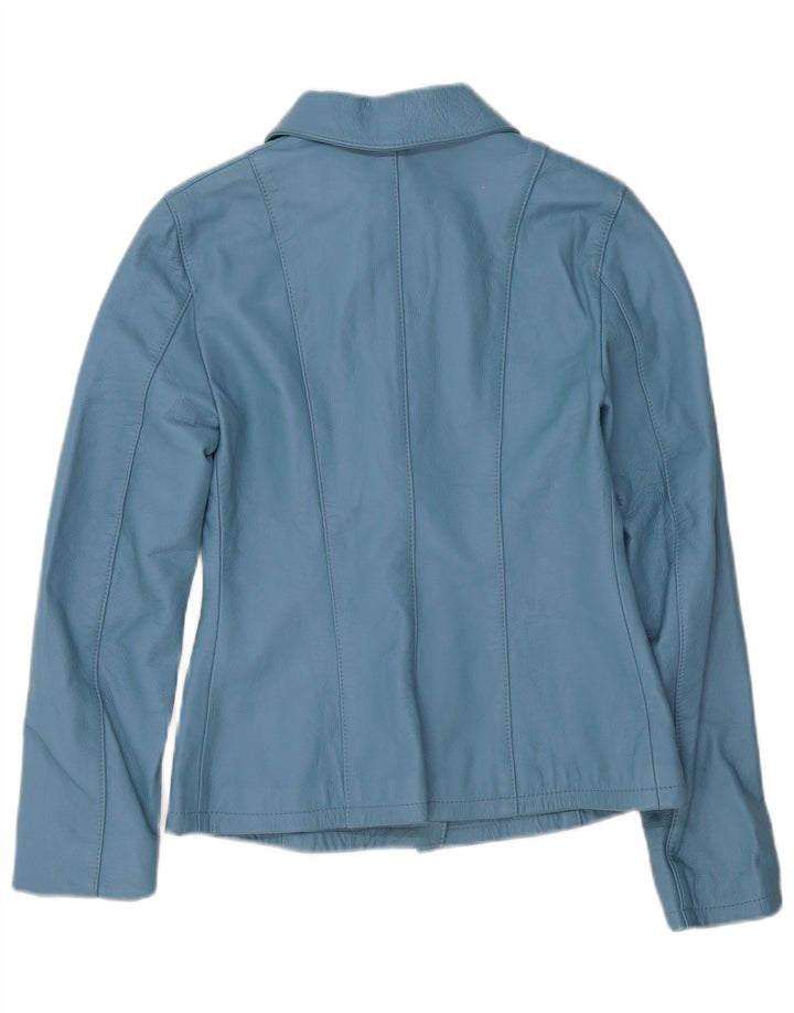 Винтажная женская кожаная рубашка IT 42 Medium Blue