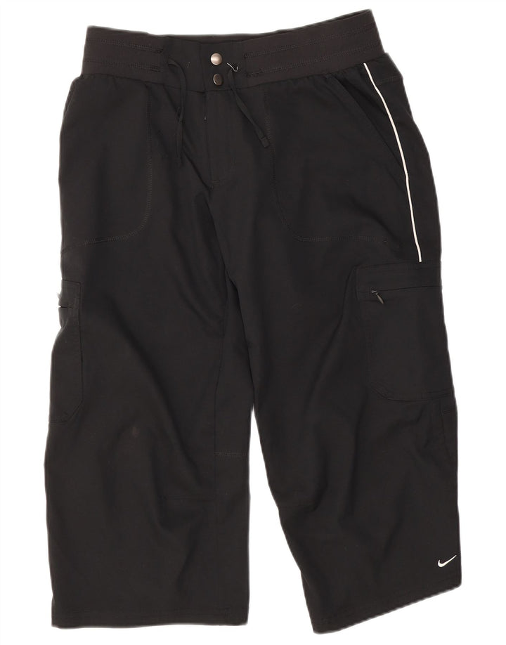 Женские брюки-капри Nike UK 8, маленькие W28 L20, черные, полиэстер
