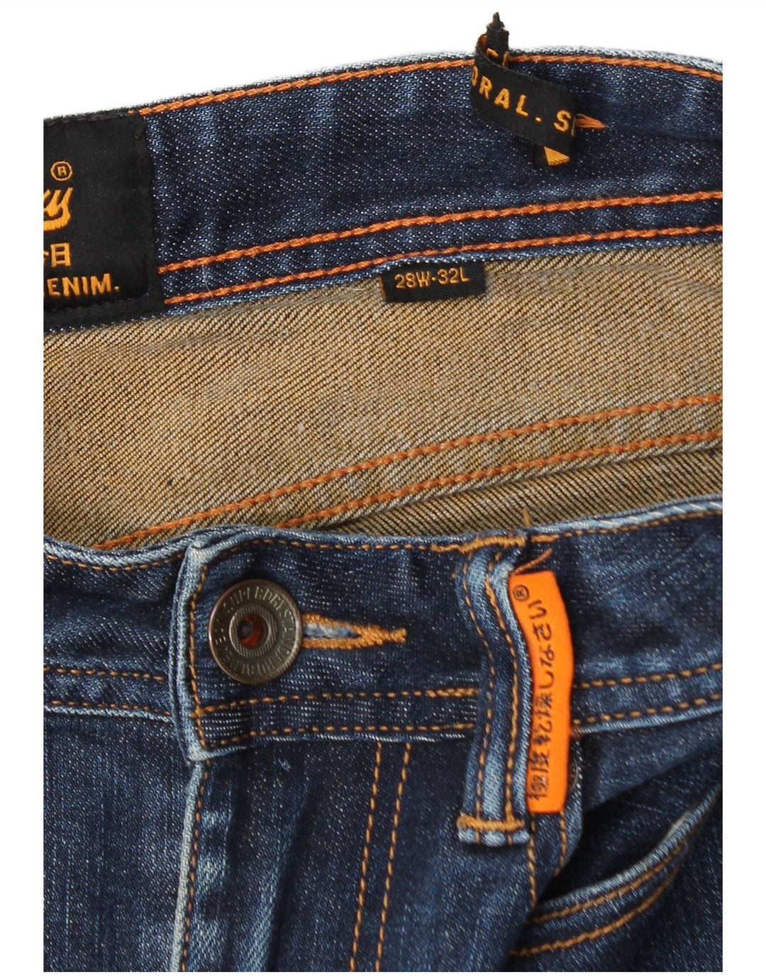 Мужские узкие джинсы Superdry W28 L32, синий хлопок