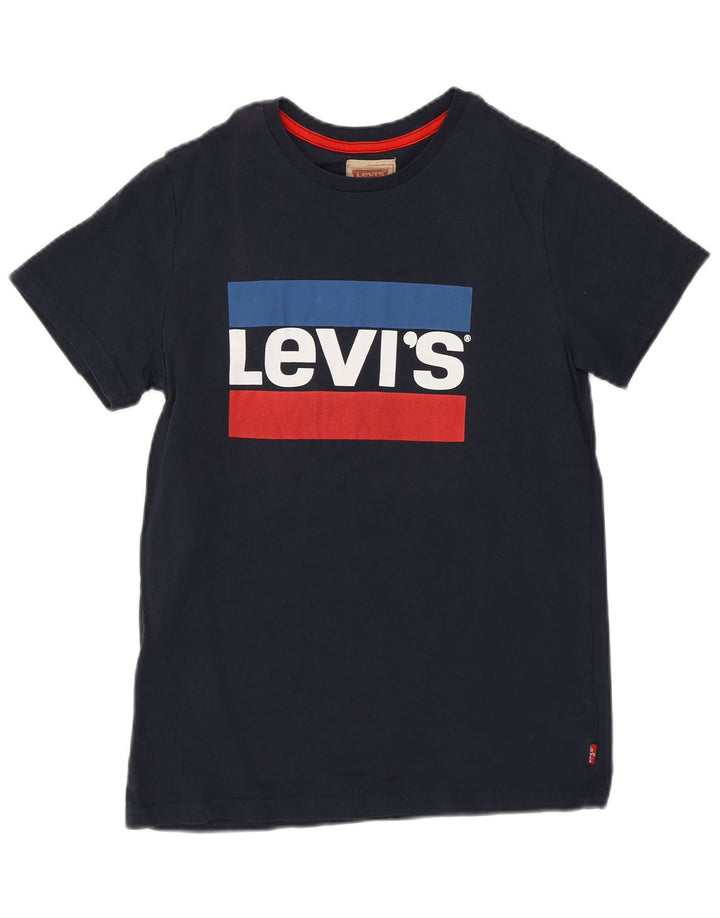 Футболка с рисунком Levi's для мальчиков, топ 13–14 лет, темно-синий, хлопок