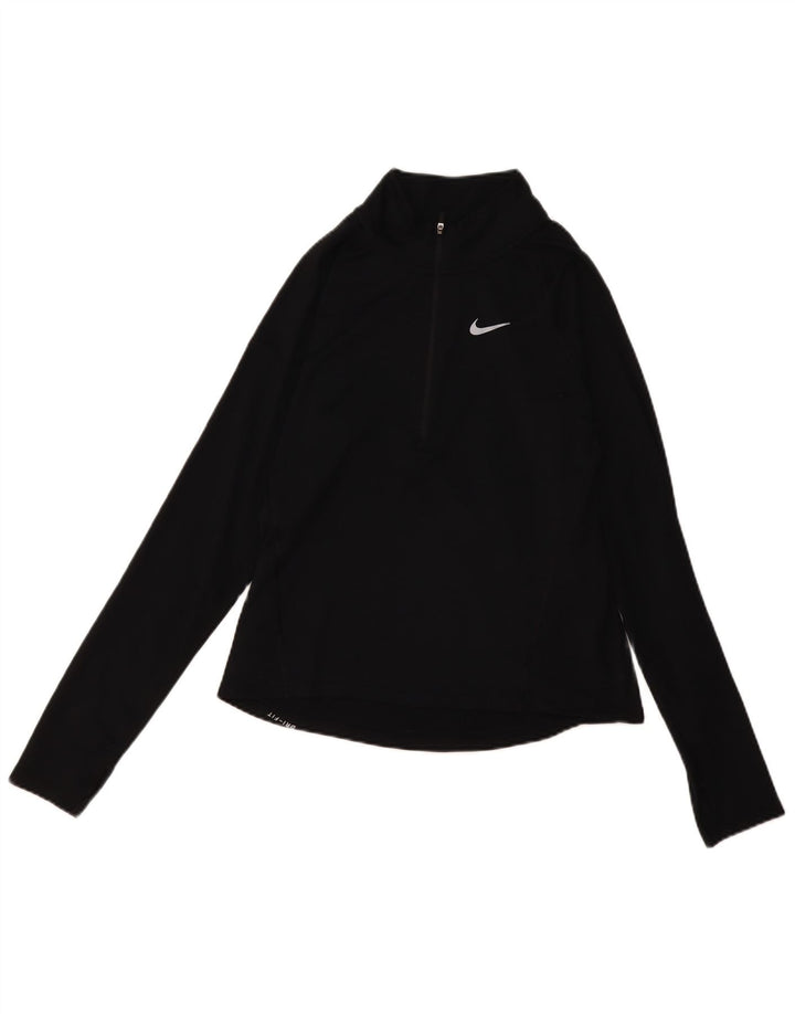 Женский спортивный костюм-пуловер с воротником на молнии Nike Dri Fit UK 10, маленький черный