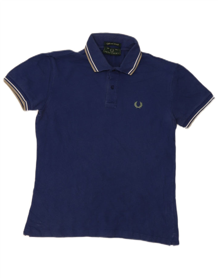Мужская рубашка-поло Fred Perry, маленькая, темно-синяя, хлопковая полоска