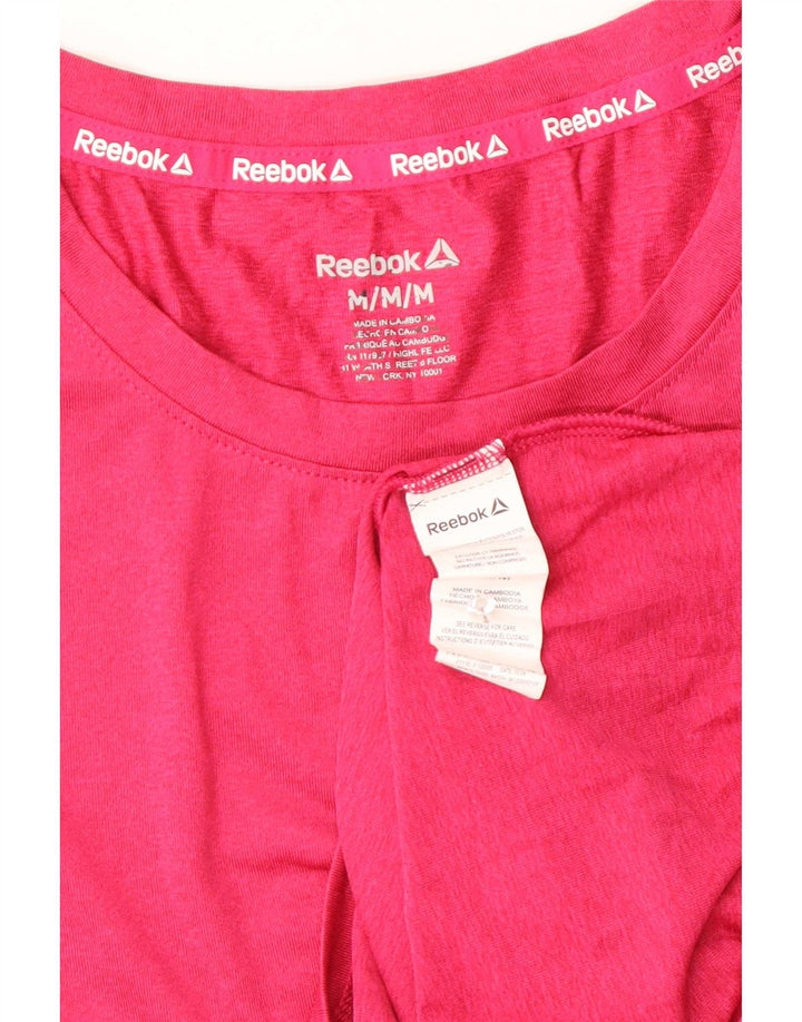 Женская футболка Reebok Top UK 14 Medium Pink из полиэстера