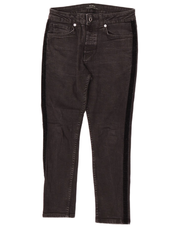 Мужские укороченные джинсы Zara EU 38 Small W30 L24, черные цветные блоки