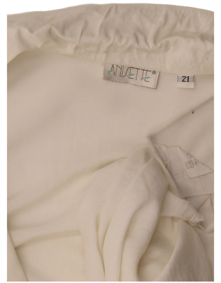 Винтажная женская блузка-рубашка с коротким рукавом, Великобритания, 18 XL, белая