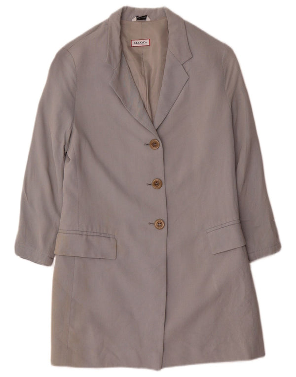 Женский удлиненный пиджак Max & Co. на 3 пуговицах, Великобритания 10, маленький серый вискоза