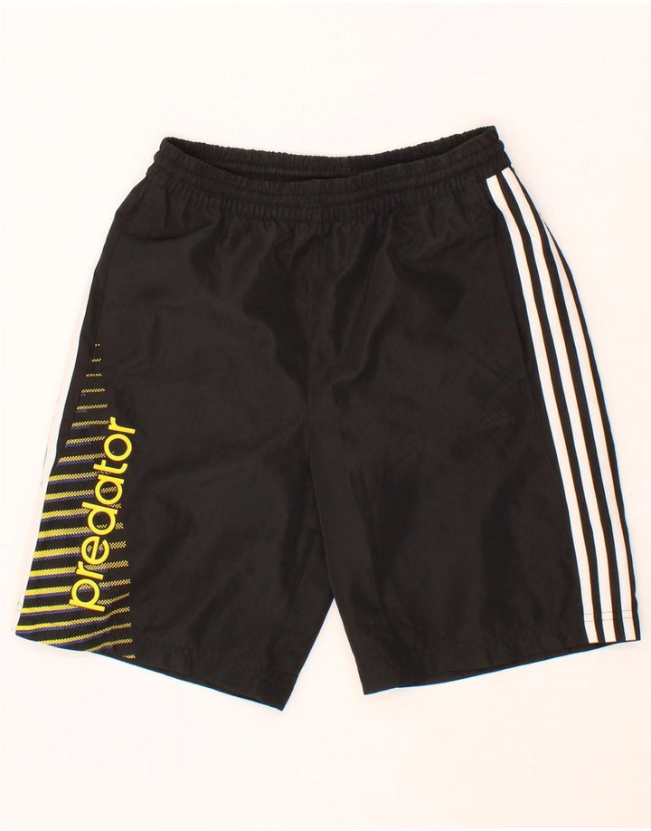 ADIDAS Boys Graphic Sport Shorts 13-14 Years  Black Polyester Vintage Adidas and Second-Hand Adidas from Messina Hembry 