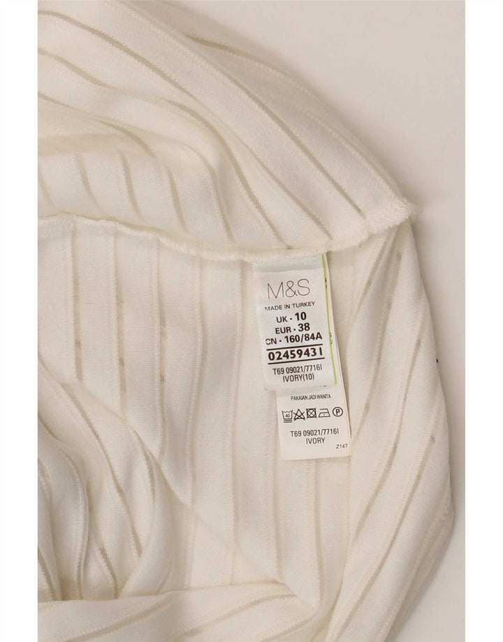 Женский топ с длинным рукавом Marks & Spencer UK 10, маленькая белая полоска