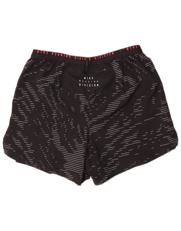 Мужские спортивные шорты с рисунком Nike, средние черные с геометрическим рисунком