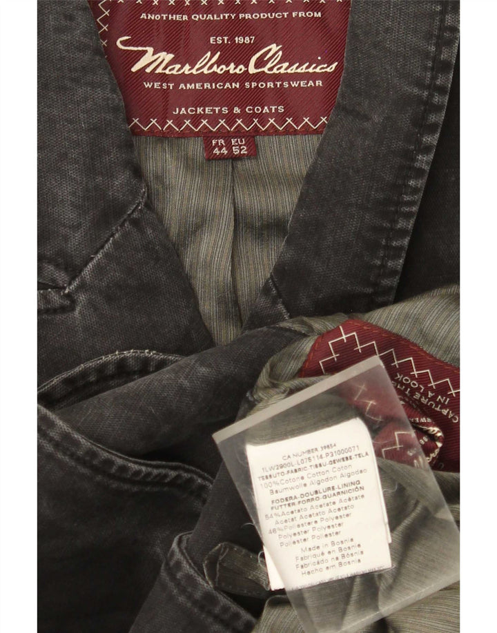 Мужской пиджак Marlboro Classics на 3 пуговицах EU 52 XL, черный хлопок