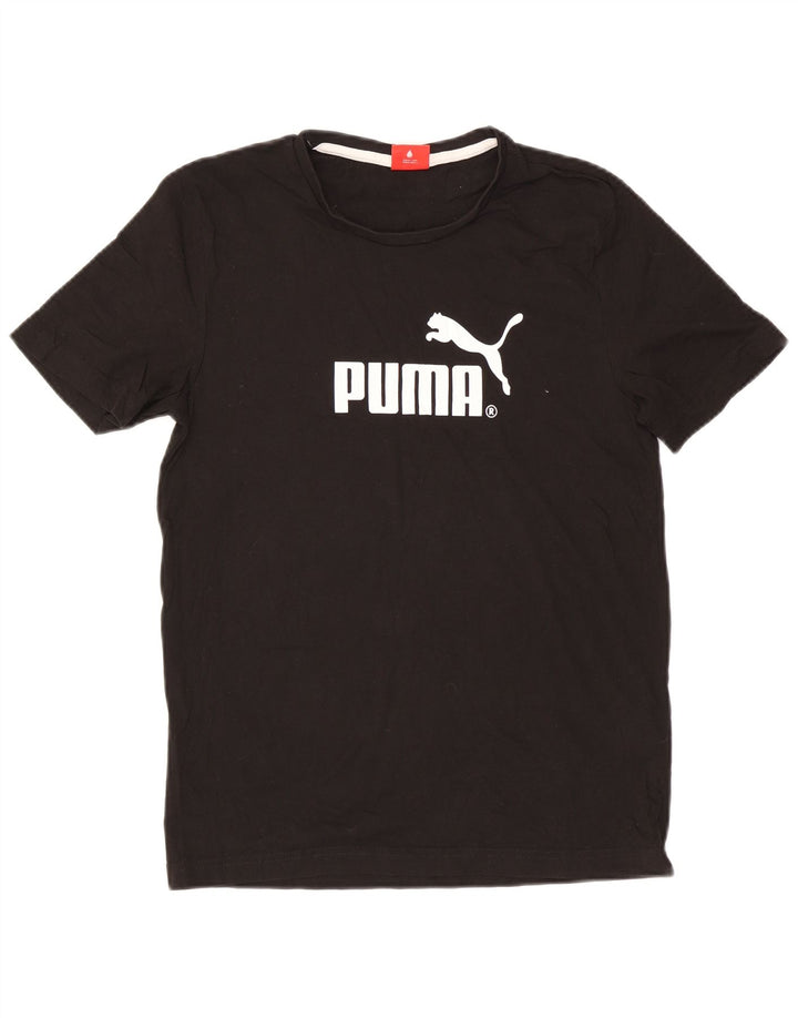 Мужская футболка с рисунком Puma, маленькая, черная, хлопковая