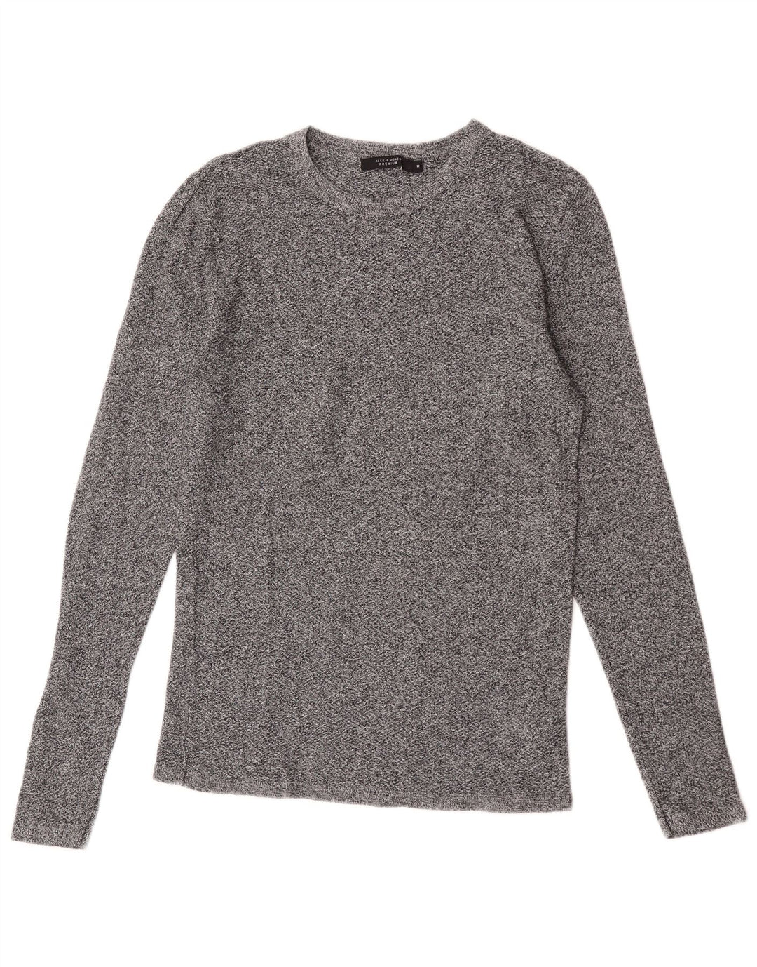 Мужской топ Jack & Jones с длинным рукавом, средний серый хлопок в крапинку