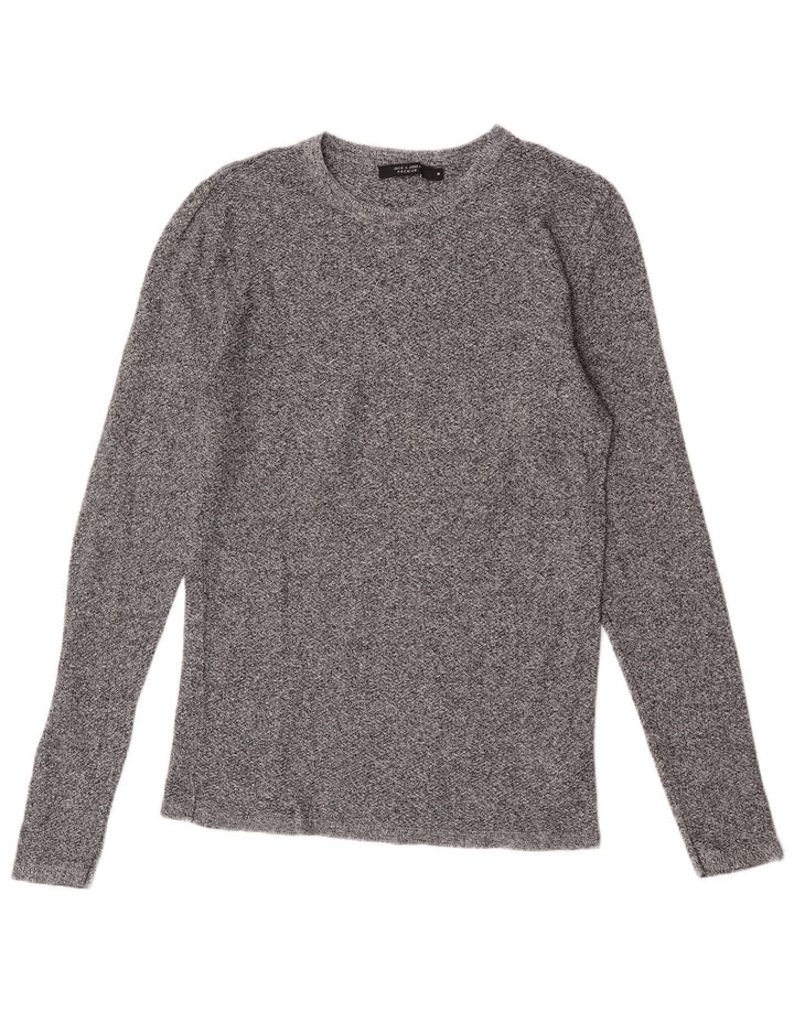 Мужской топ Jack & Jones с длинным рукавом, средний серый хлопок в крапинку