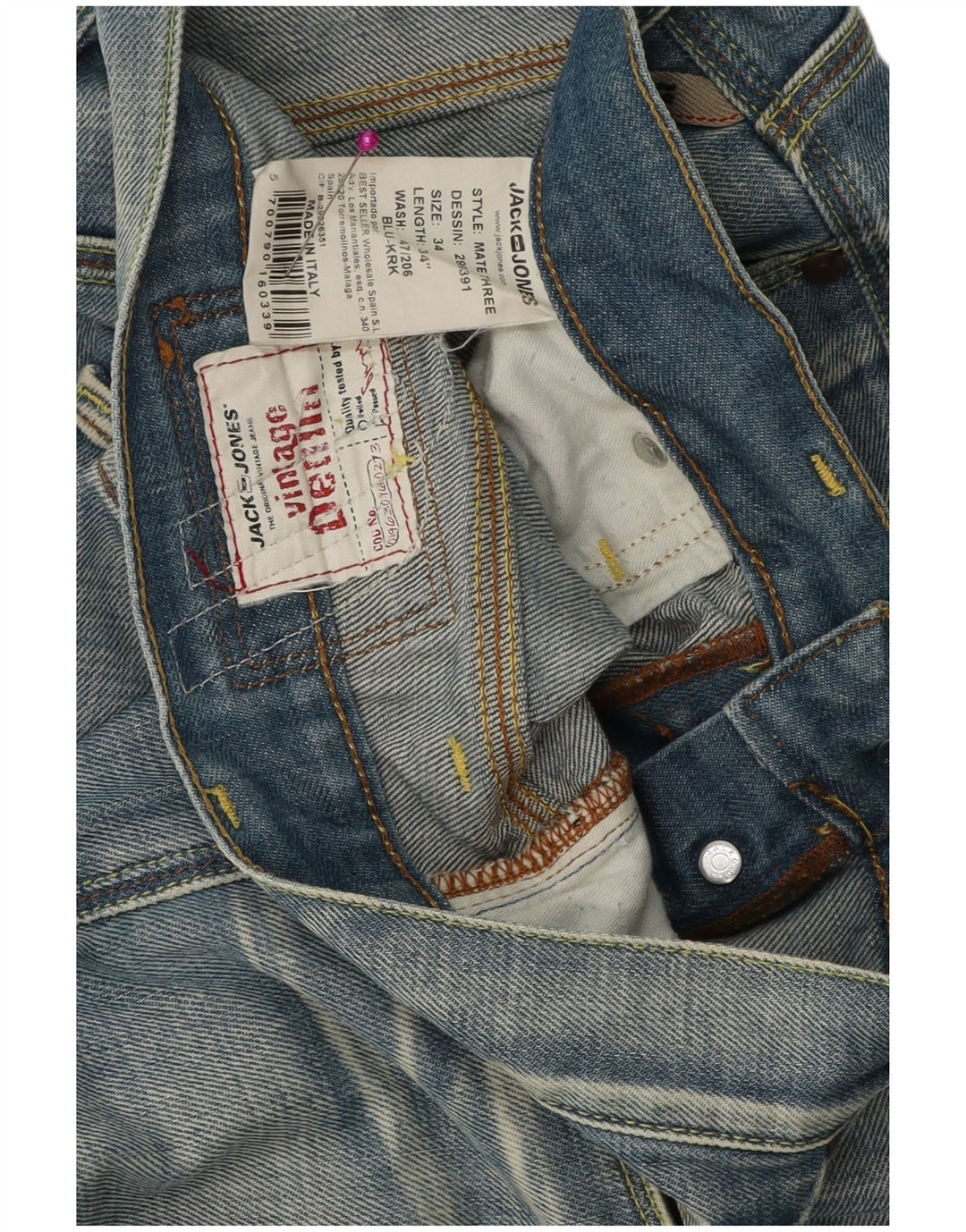 Мужские свободные джинсы Jack & Jones W34 L34, синий хлопок