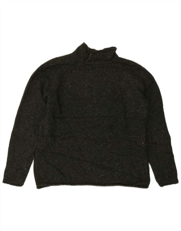 Женский джемпер с высоким воротником EDDIE BAUER, Великобритания 14, средний, хаки, в крапинку