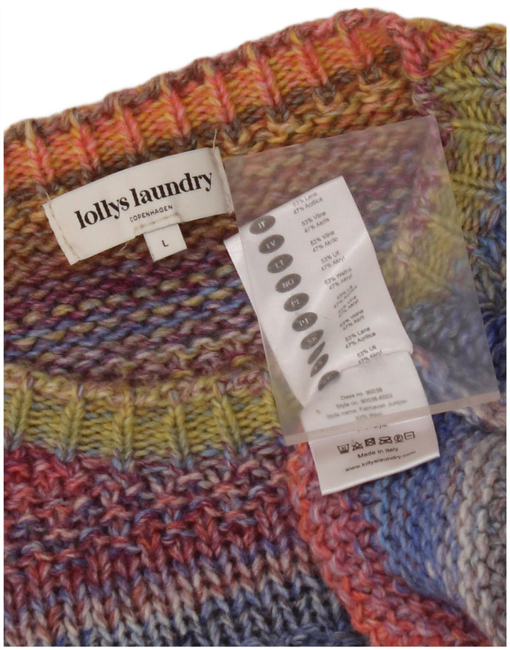 LOLLYS LAUNDRY Женский джемпер с круглым вырезом, Великобритания 16, большой разноцветный