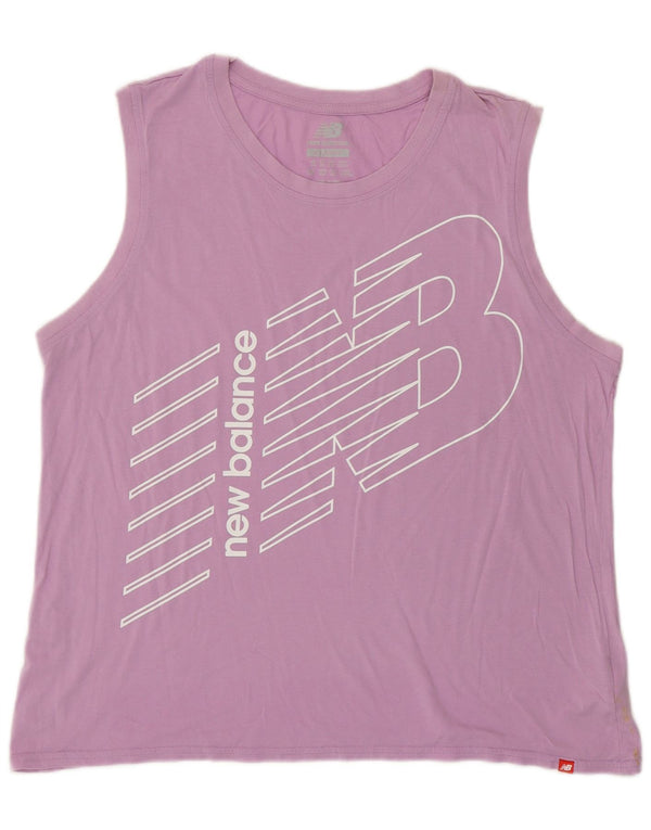 NEW BALANCE Womens Graphic Vest Top UK 18 XL Purple Modal