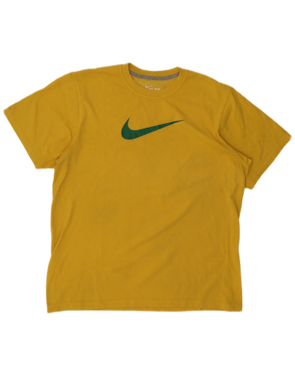 Мужская футболка с рисунком Nike Dri Fit UK 42/44, большая желтая