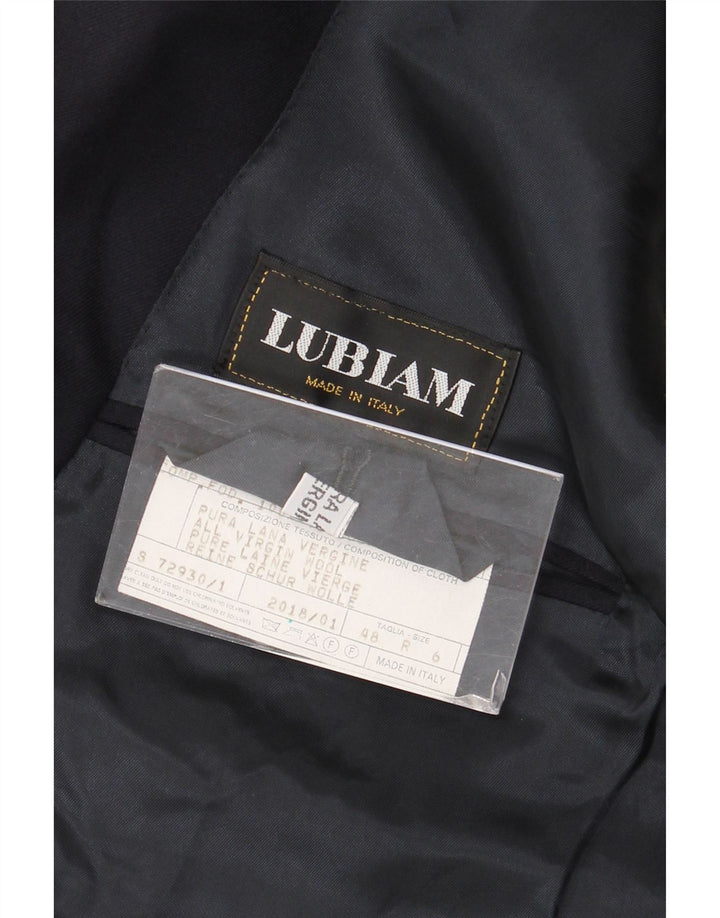 Lubiam Мужской двубортный пиджак IT 48 Средний Темно-Синий