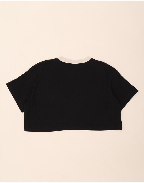 Женская укороченная футболка оверсайз Nike UK 14, средний черный