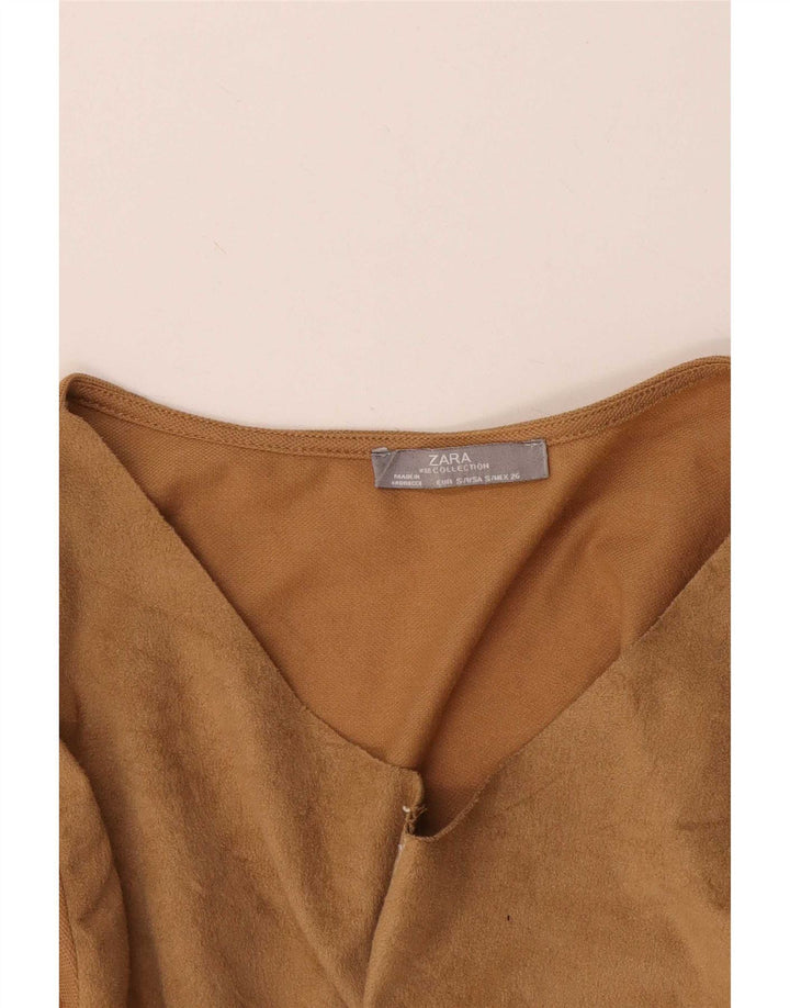 Женская блузка Zara Top UK 10, маленький коричневый цвет