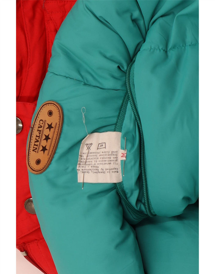 Винтажная мужская двусторонняя куртка с капюшоном UK 38, средняя разноцветная зимняя