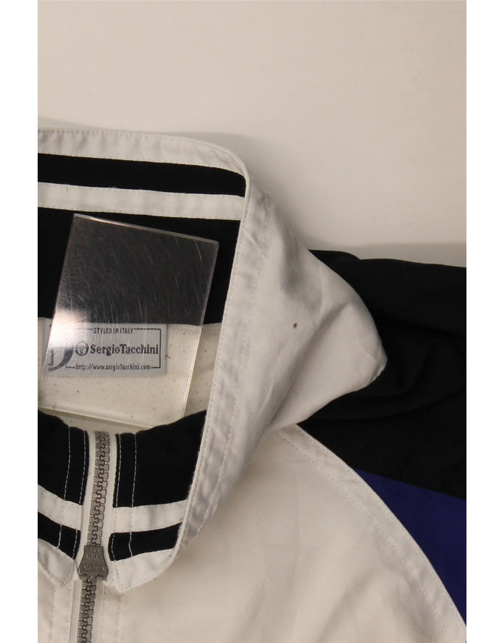 Мужская спортивная куртка Sergio Tacchini XL белого цвета с цветными блоками
