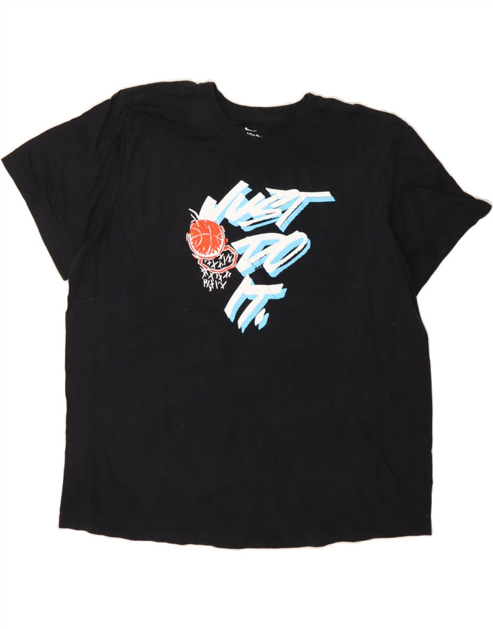 NIKE Mens Graphic T-Shirt Top 2XL Black Vintage Nike and Second-Hand Nike from Messina Hembry 